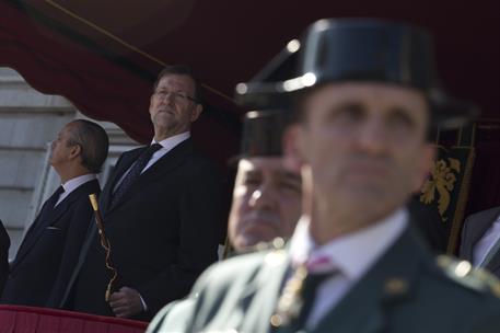 6/11/2015. Rajoy asiste a la entrega de Bandera a la 1ª Zona de la la Guardia Civil. El presidente del Gobierno, Mariano Rajoy, durante el a...