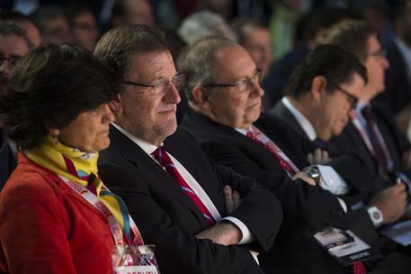 7/10/2015. Rajoy inaugura la South Summit. El presidente del Gobierno, Mariano Rajoy, durante la inauguración en Madrid de la South Summit, ...