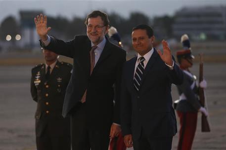 8/03/2015. Viaje oficial del presidente del Gobierno a Guatemala. Llegada del presidente del Gobierno, Mariano Rajoy, a Guatemala en el inic...