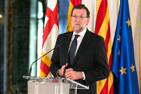 8/05/2015. Rajoy, en el Salón Internacional del Automóvil de Barcelona. El presidente del Gobierno, Mariano Rajoy, comparece ante los medios...