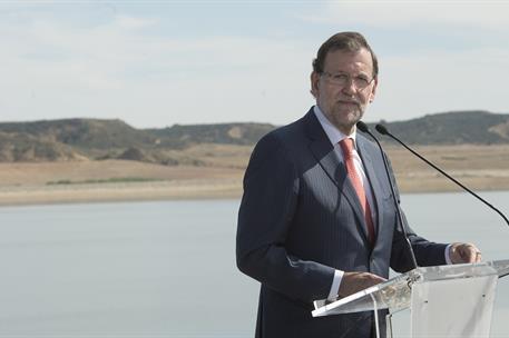8/10/2015. Rajoy inaugura el embalse de San Salvador. El presidente del Gobierno, Mariano Rajoy, interviene tras la inauguración oficial del...