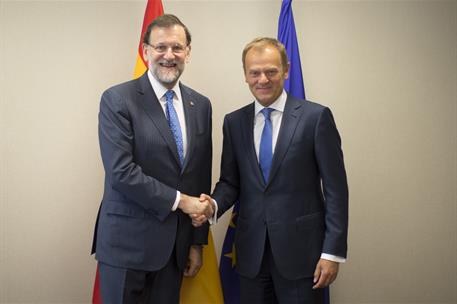 11/06/2015. Rajoy asiste a la Cumbre UE-CELAC. El presidente del Gobierno, Mariano Rajoy, mantiene una reunión de trabajo con Donald Tusk, p...