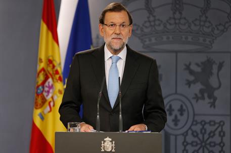 11/11/2015. Rajoy comparece tras el Consejo de Ministros extraordinario. El presidente del Gobierno, Mariano Rajoy, comparece tras la reunió...