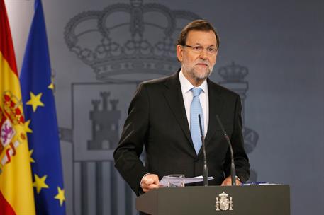 11/11/2015. Rajoy comparece tras el Consejo de Ministros extraordinario. El presidente del Gobierno, Mariano Rajoy, comparece tras la reunió...