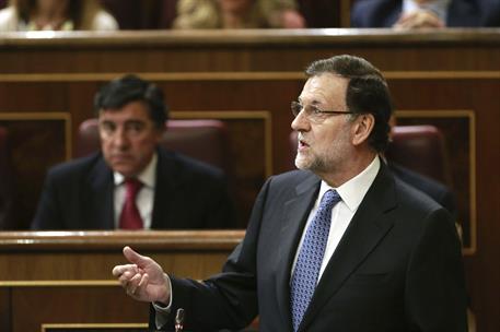 22/04/2015. Rajoy asiste a la sesión de control al Gobierno. El presidente del Gobierno, Mariano Rajoy, durante su intervención en la sesión...