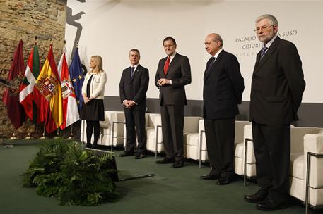 24/03/2015. Viaje a Vitoria de Rajoy. El presidente del Gobierno, Mariano Rajoy, en el acto de inauguración oficial de la Jornada: "Memoria ...