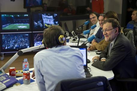 25/11/2015. Rajoy en la COPE. Rajoy participa en el programa Tiempo de juego de la Cadena COPE