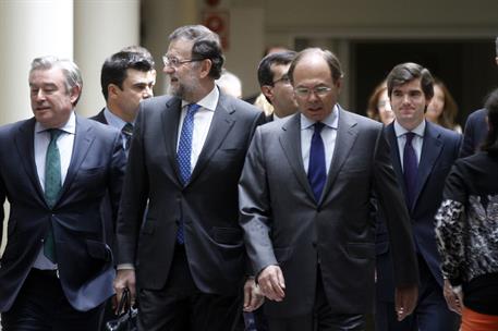 26/05/2015. Rajoy asiste a la sesión de control en el Senado. El presidente del Gobierno, Mariano Rajoy, acompañado por su grupo Parlamentario.