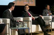 Mariano Rajoy junto al José Manuel Soria e Ignacio González