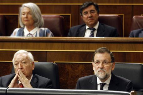 27/05/2015. Rajoy asiste a la sesión de control al Gobierno. El presidente del Gobierno, Mariano Rajoy, asiste a la sesión de control en el Congreso.