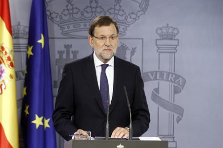 28/09/2015. Rajoy valora el resultado de las elecciones catalanas. El presidente del Gobierno, Mariano Rajoy, realiza una declaración para v...