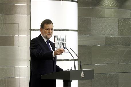28/09/2015. Rajoy valora el resultado de las elecciones catalanas. El presidente del Gobierno, Mariano Rajoy, realiza una declaración para v...