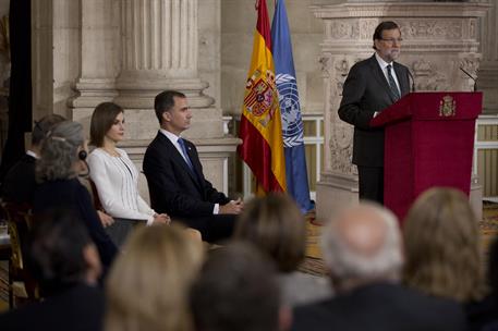 29/10/2015. Rajoy participa en la conmemoración del aniversario de la ONU. El presidente del Gobierno, Mariano Rajoy, se dirige a los asiste...