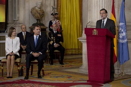29/10/2015. Rajoy participa en la conmemoración del aniversario de la ONU. El presidente del Gobierno, Mariano Rajoy, durante su discurso en...