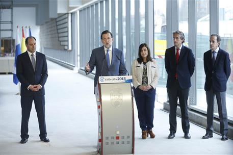 30/03/2015. Rajoy visita el Hospital Universitario "Marqués de Valdecilla". El presidente del Gobierno, Mariano Rajoy, interviene durante la...