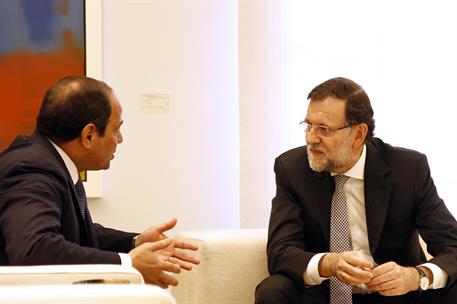30/04/2015. Rajoy recibe al presidente de la República Árabe de Egipto. El presidente del Gobierno, Mariano Rajoy, y el presidente de la Rep...