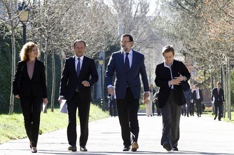 31/03/2015. Rajoy recibe al presidente del Consejo Europeo, Donald Tusk. El presidente del Gobierno, Mariano Rajoy, y el presidente del Cons...