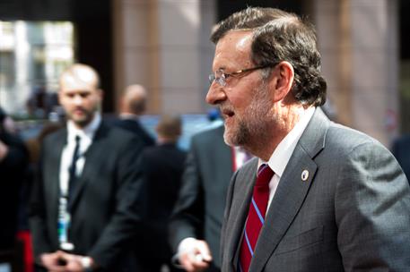 23/04/2015. Rajoy asiste al Consejo Europeo extraordinario. El presidente del Gobierno, Mariano Rajoy, durante el Consejo Europeo extraordin...