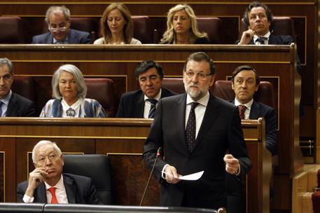 27/05/2015. Rajoy asiste a la sesión de control al Gobierno. El presidente del Gobierno, Mariano Rajoy, asiste a la sesión de control en el Congreso.