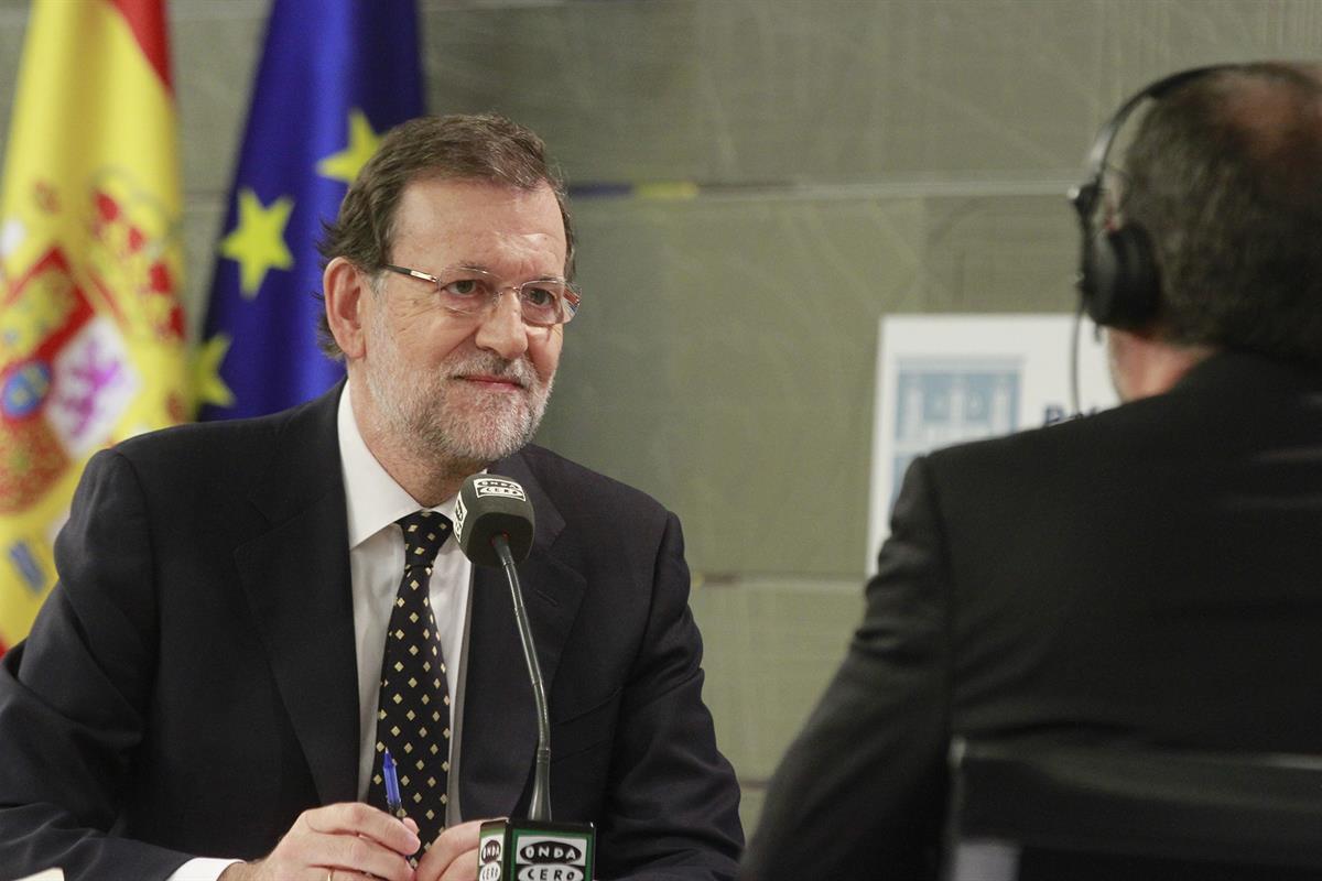 22/09/2015. Rajoy es entrevistado en Onda Cero. El presidente del Gobierno, Mariano Rajoy, durante su entrevista en el programa "Más de uno"...