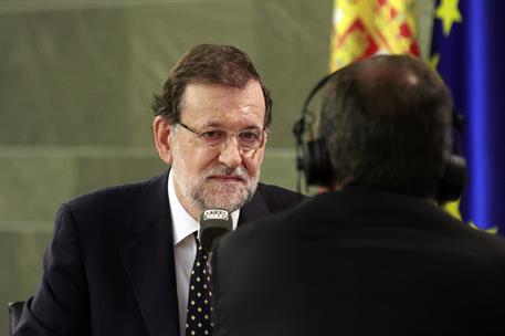 22/09/2015. Rajoy es entrevistado en Onda Cero. El presidente del Gobierno, Mariano Rajoy, durante su entrevista en el programa "Más de uno"...