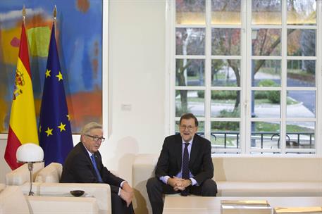 1/12/2016. Rajoy recibe al presidente de la Comisión Europea. El presidente del Gobierno, Mariano Rajoy, y el presidente de la Comisión Euro...