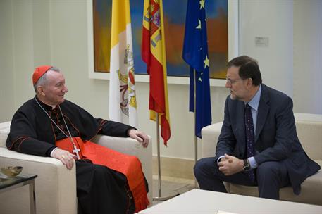 14/10/2016. Rajoy recibe al secretario de Estado de la Santa Sede, Pietro Parolin. El presidente del Gobierno en funciones, Mariano Rajoy, c...