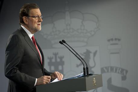 15/12/2016. Rajoy asiste al Consejo Europeo. El presidente del Gobierno, Mariano Rajoy, durante la rueda de prensa ofrecida al término del C...