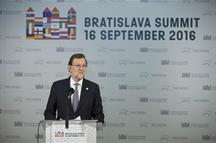 El presidente del Gobierno en funciones, Mariano Rajoy, durante la Reunión informal de la UE (Foto: Pool Moncloa)