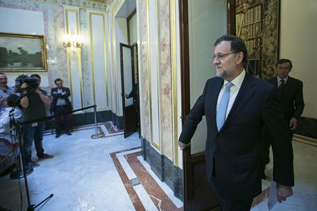 19/07/2016. Rajoy asiste a la constitución del Congreso de la XII Legislatura. El presidente del Gobierno en funciones, Mariano Rajoy, momen...