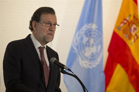 20/12/2016. Viaje de Mariano Rajoy a Estados Unidos. El presidente del Gobierno, Mariano Rajoy, durante su intervención en la ceremonia de e...