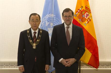 20/12/2016. Viaje de Mariano Rajoy a Estados Unidos. El presidente del Gobierno, Mariano Rajoy, junto al secretario general de las Naciones ...