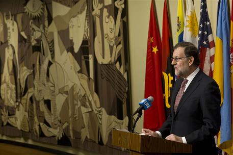20/12/2016. Rajoy visita los Estados Unidos. El presidente del Gobierno, Mariano Rajoy, durante su declaración a los medios de comunicación ...