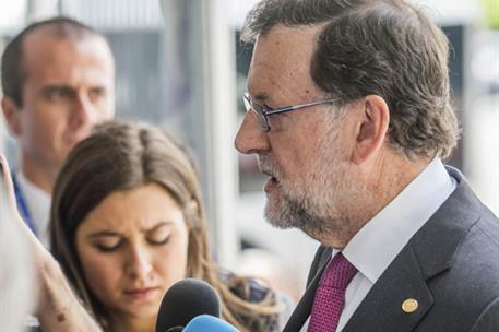 28/06/2016. Mariano Rajoy asiste al Consejo Europeo. El presidente del Gobierno en funciones, Mariano Rajoy, realiza unas declaraciones a lo...