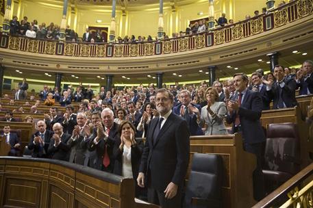 29/10/2016. Mariano Rajoy es investido presidente del Gobierno. Tras ser investido presidente del Gobierno, Mariano Rajoy recibe los aplauso...