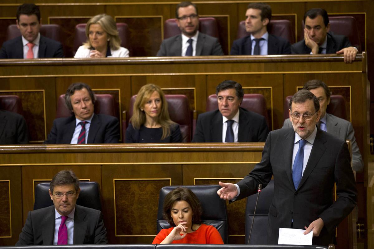 30/11/2016. Rajoy asiste a la sesión de control del Gobierno en el Congreso. El presidente del Gobierno, Mariano Rajoy, durante su intervenc...