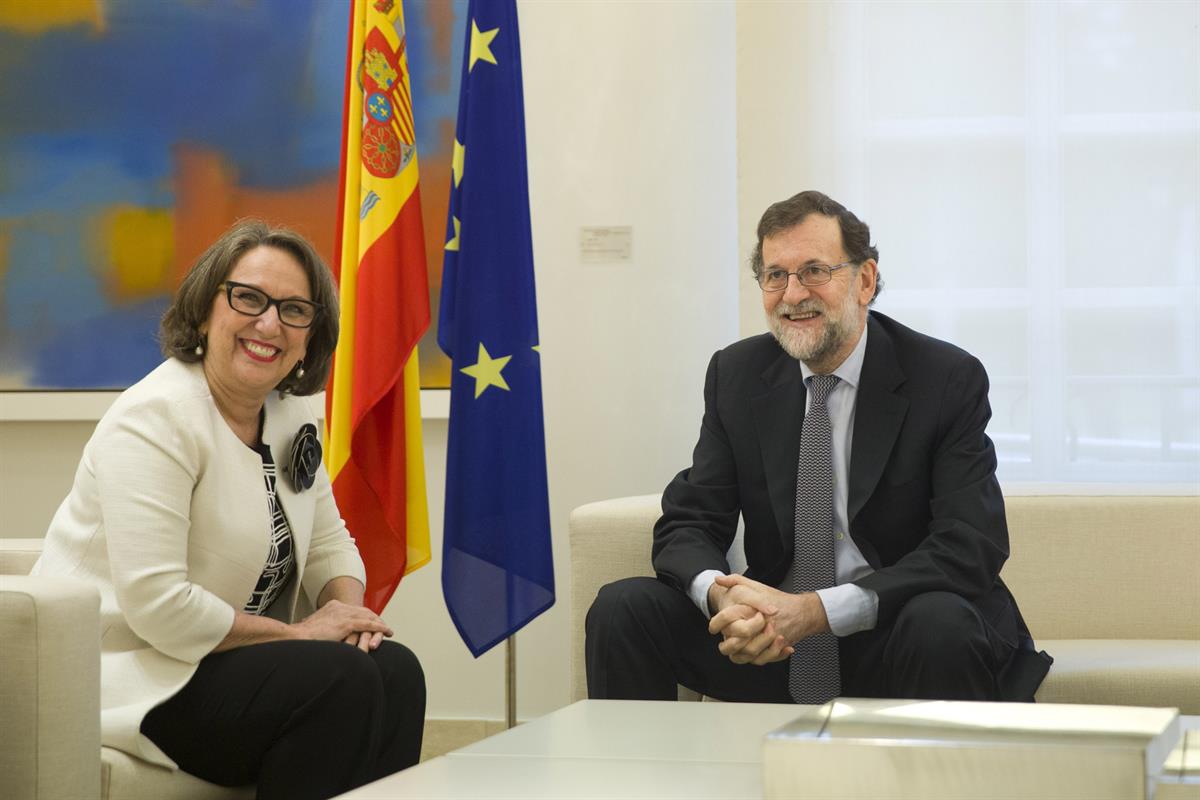 1/02/2017. Rajoy recibe a la secretaria general iberoamericana. El presidente del Gobierno, Mariano Rajoy, recibe en La Moncloa a la secreta...