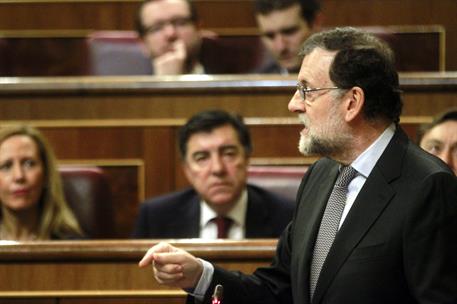 1/02/2017. Rajoy asiste a la sesión de control al Gobierno en el Congreso. El presidente del Gobierno, Mariano Rajoy, durante su intervenció...