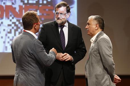 1/06/2017. Rajoy clausura unas jornadas sobre la industria organizadas por la UGT. El presidente del Gobierno, Mariano Rajoy, junto al secre...