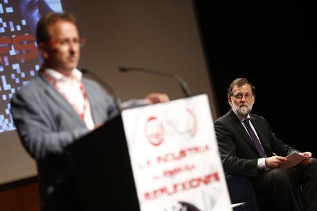 1/06/2017. Rajoy clausura unas jornadas sobre la industria organizadas por la UGT. El presidente del Gobierno, Mariano Rajoy, durante la int...