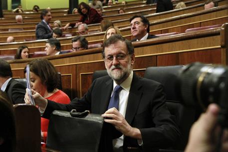 5/04/2017. Rajoy asiste a la sesión de control al Gobierno en el Congreso. El presidente del Gobierno, Mariano Rajoy, al comienzo de la sesi...
