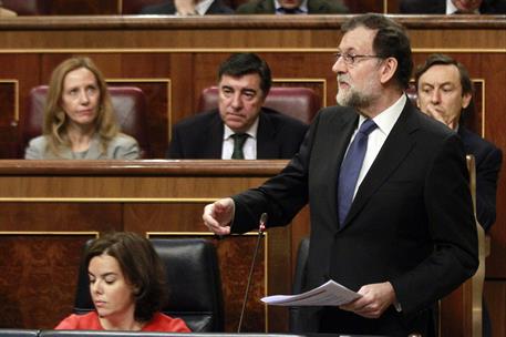 5/04/2017. Rajoy asiste a la sesión de control al Gobierno en el Congreso. El presidente del Gobierno, Mariano Rajoy, durante la sesión de c...