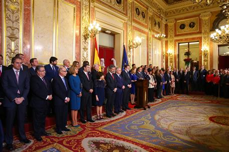 6/12/2017. Día de la Constitución 2017. El presidente del Gobierno, Mariano Rajoy, varios ministros y otras autoridades durante los actos co...