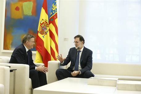7/09/2017. Rajoy recibe al presidente de la Generalitat Valenciana. El presidente del Gobierno, Mariano Rajoy, recibe en La Moncloa al presi...