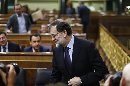 8/11/2017. Sesión de control al Gobierno en el Congreso. El presidente del Gobierno, Mariano Rajoy, al inicio de la sesión de Control en el ...