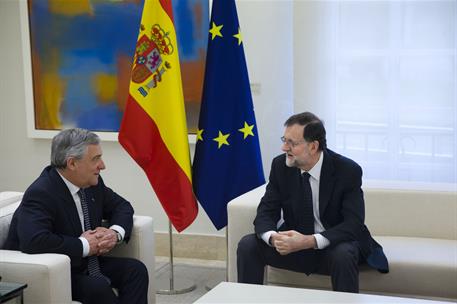 10/02/2017. Mariano Rajoy recibe a Antonio Tajani en La Moncloa. El presidente del Gobierno, Mariano Rajoy, durante su reunión en el Palacio...