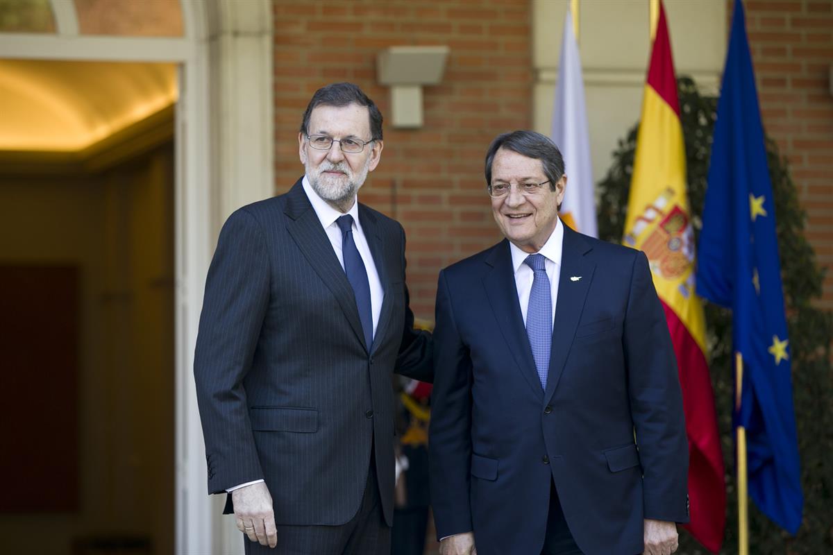 10/04/2017. Rajoy recibe al presidente de la República de Chipre. El presidente del Gobierno, Mariano Rajoy, recibe en La Moncloa al preside...