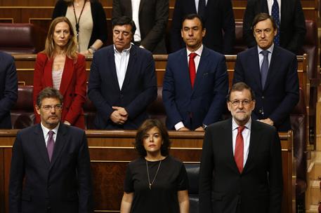 12/07/2017. Rajoy asiste a la sesión de control al Gobierno en el Congreso. Al comienzo de la sesión de control al Gobierno se ha guardado u...