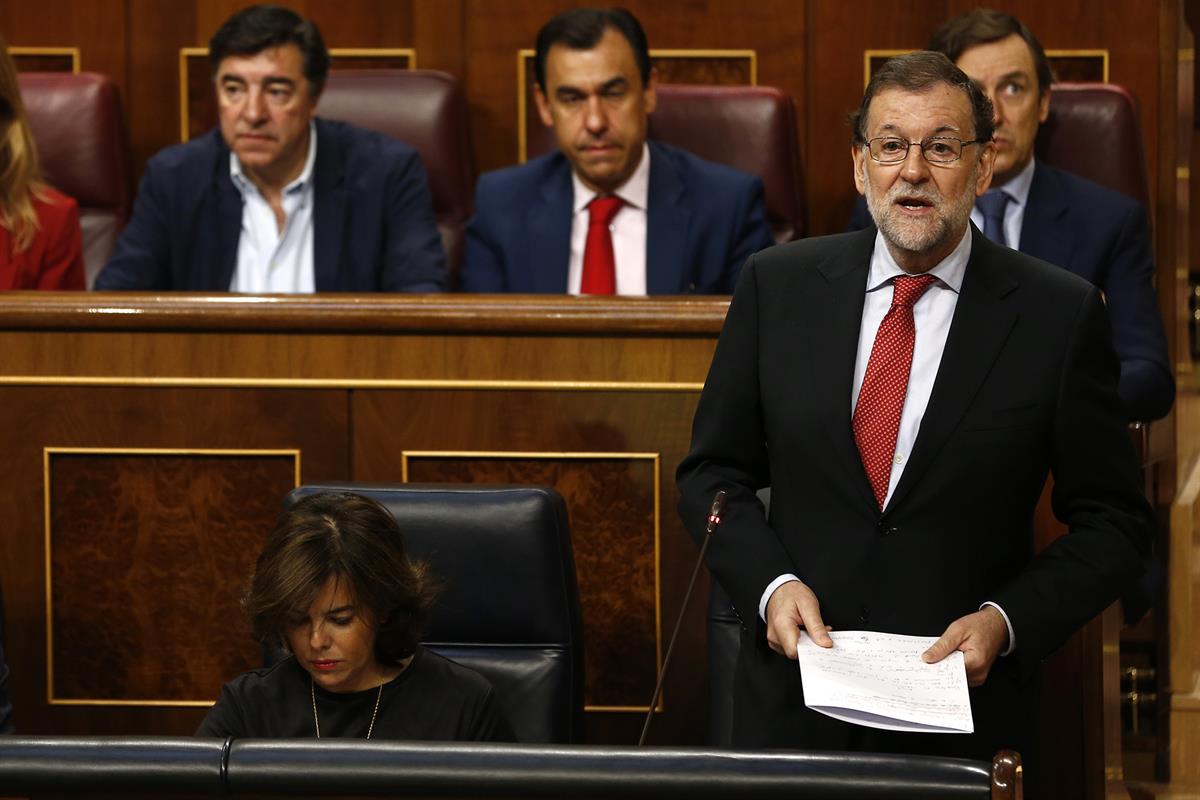 12/07/2017. Rajoy asiste a la sesión de control al Gobierno en el Congreso. El presidente del Gobierno, Mariano Rajoy, durante su intervenci...