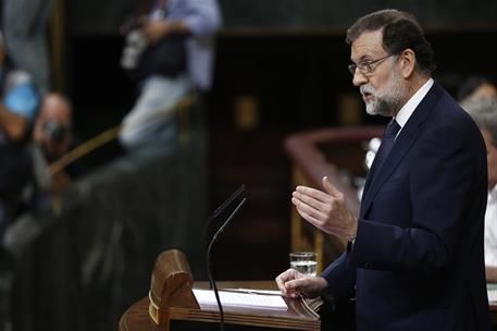 13/06/2017. Rajoy asiste en el Congreso al debate de la moción de censura. El presidente del Gobierno, Mariano Rajoy, durante su intervenció...